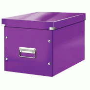 LEITZ Lot de 6 Boîte de rangement Click & Store Wow, format cube, coloris violet - violet 61080062