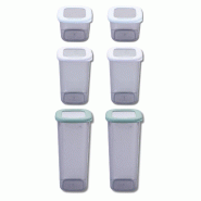 Lot de 4 boites hermétiques 11 x 11 cm avec 2 boites hermétiques Fackelmann Storage - blanc plastique 3176239925845 Lot de 4 boites hermétiques 11 x 11 cm avec 2 boites hermétiques Fackelmann Storage - blanc plastique 3176239925845