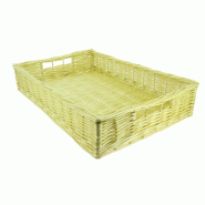 Manne osier rectangle bords droits 60x40 - Manne osier rectangle bords droits 60x40 -