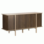 Oviala Business Buffet effet bois 4 portes 180 cm taupe - gris Bois manufacturé 115518