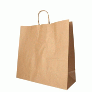 PAPSTAR 25 sacs, papier 35 cm x 35 cm x 14 cm brun avec poignée torsadée - marron papier 88414