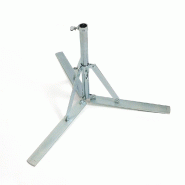 Pied de parasol plat lourd 11kg - Finition zinguée - Base tripode - Compatible mâts 3,6cm