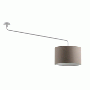ROSSINI ILLUMINAZIONE Plafonnier Vivien Blanc Avec Abat-Jour Gris Tourterelle 48Cm - Plafonnier E27, Classe I, Ip20, Structure En Métal Peint - Group