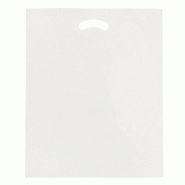 Sac plastique blanc à poignées découpées 25x38cm - par 100