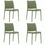 SIESTA EXCLUSIVE Lot de 4 chaises d’extérieur Maya Vert - vert plastique polypropylène SP-SI-025OG SIESTA EXCLUSIVE Lot de 4 chaises d’extérieur Maya Vert - vert plastique polypropylène SP-SI-025OG