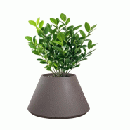 Vase Stromboli Dove Grey En Résine, Forme Conique Ronde, Pour Plantes D'Intérieur Et D'Extérieur, Diamètre 60 Cmxhauteur 35 Cm. - marron 8055829983043