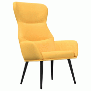 VidaXL Chaise de relaxation Jaune moutarde Tissu Modèle Vega Master Nordique - 341078