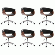 VidaXL Chaises pivotantes à manger lot de 6 noir similicuir Modèle Orizon - 3054874