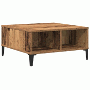 VidaXL Table basse Bois Ancien 60 x 60 x 30 cm Modèle Zenithal Horizon - 862587