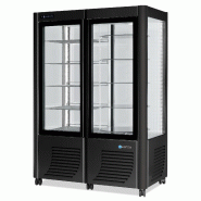 Vitrine réfrigérée positive Double Fixe/Rotative 800L 4 faces vitrées SCAIOLA - Noir_0
