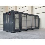 Bureau container Modèle Night Office - Solution modulaire haut de gamme, excellente isolation, dimensions 240x600x250cm
