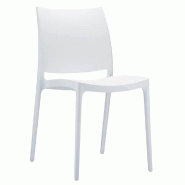 Chaise empilable d'extérieur en polypropylène Inca coloris blanc