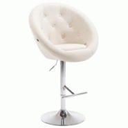 CLP Tabouret de bar London V2 en tissu avec Pied et Repose-pieds en métal Crème/Chrome - beige textile 319389 CLP Tabouret de bar London V2 en tissu avec Pied et Repose-pieds en métal Crème/Chrome - beige textile 319389