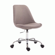 Décoshop26 - Chaise de bureau tabouret de travail sur roulettes hauteur réglable en tissu taupe et métal chromé 10_0002689 - métal 3000251160611 Décoshop26 - Chaise de bureau tabouret de travail sur roulettes hauteur réglable en tissu taupe et métal chromé 10_0002689 - métal 3000251160611