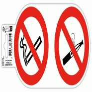 Exacompta Signalisation adhésive Interdit de fumer/vapoter, rouge/blanc/noir - rouge 67015E