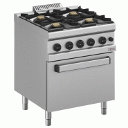 Fourneau gaz 4 feux vifs, sur four gaz GN 2/1 - Diverso - 0615402184281