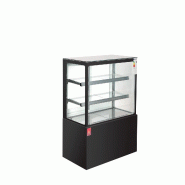 Gasfrit - Vitrine réfrigérée panoramique noire avec 2 étagères 1200 x 660 x 1200 mm - noir Verre en cristal GFH104