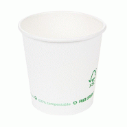 Gobelet boisson chaude Feel Green 100% compost carton blanc 12cl - par 1000