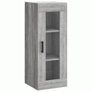 Helloshop26 - Armoire murale suspendue 34,5 x 34 x 90 cm grand espace de rangement pratique design en bois d'ingénierie gris 02_0048689 - gris verre