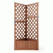 Helloshop26 - Bac de jardin jardinière en bois surélevé forme triangulaire 55 x 55 x 140 cm espace de plantation spacieux et support 20_0018936 - 3