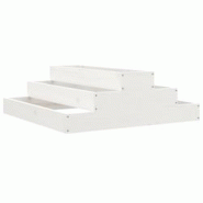 Helloshop26 - Jardinière bac lit surélevé plantes fleurs terrasse jardin 80 x 80 x 27 cm bois massif de pin blanc 02_0037900 - 3000217640218_0