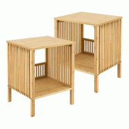 Helloshop26 - Lot de 2 tables d'appoint bambou naturel 03_0009716 - Bambou 3000224829897