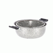 Mamù Friteuse antiadhésive en aluminium JANE2FRI2MXXXX24 avec deux poignées, sans PFOA, résistante aux rayures, 24 cm - aluminium JANE2FRI2MXXXX24
