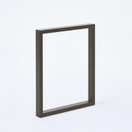 Mottez Lot de 2 pieds pour mange debout modèle rectangulaire HT 110 x L 59 cm vernis transparent métal naturel - acier 2753