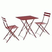 Oviala Business Table de jardin et 2 chaises acier pourpre - violet acier 115203