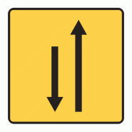Panneau de voirie temporaire KD9 ex4 - Changement de chaussée ou de trajectoire Panneau de voirie temporaire KD9 ex4 - Changement de chaussée ou de trajectoire