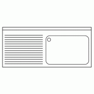 Plonge inox sur bâti 1 grand bac et égouttoir - P 700 - 1600
