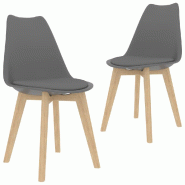 VidaXL Chaises à manger lot de 2 Gris Plastique Modèle Tango - plastique 244785