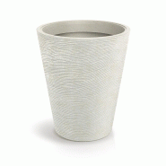 WellHome - Pot en polyéthylène rotomoulé 120L Ø60x70cm en coloris Blanc Sable - Tubra Round - blanc plastique WH17302