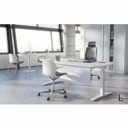 Bureau réglable en hauteur angles arrondis - Mobel Linea - Non, 200, Alu, Acacia clair_1