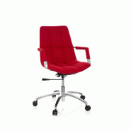 Chaise de bureau / siege pivotant SARANTO tissu rouge hjh OFFICE - rouge polyester 670913