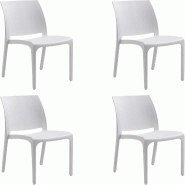 Chaise Empilable En Résine Fabriquée En Italie Design Pour L'Intérieur Et L'Extérieur Sofia Blanc 4 Pcs - blanc 8056157805700