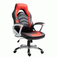 CLP Fauteuil de bureau / Gaming Foxton en similicuir Noir / Rouge - rouge polyester 316015 CLP Fauteuil de bureau / Gaming Foxton en similicuir Noir / Rouge - rouge polyester 316015