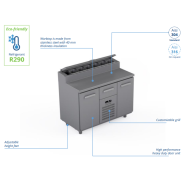Comptoir réfrigéré en acier inoxydable - 1200 × 660 × 900 - CSTV-12-101 Comptoir réfrigéré en acier inoxydable - 1200 × 660 × 900 - CSTV-12-101