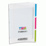 CONQUERANT Lot de 10 Cahier Trio Classique PP piqué 24x32, 96p./48 feuilles 90g/m², Séyès, incolore - 3020120138237