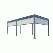 COULEURS DU MONDE Pergola bioclimatique Memphis 3x6m aluminium autoportante avec 2 panneaux frontaux et 1 latéral coulissant - gris aluminium 3700263 COULEURS DU MONDE Pergola bioclimatique Memphis 3x6m aluminium autoportante avec 2 panneaux frontaux et 1 latéral coulissant - gris aluminium 3700263