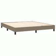 Décoshop26 - Sommier à lattes sur pieds cadre de lit 180x200 cm tissu taupe TDL0206930 - 3001007232699