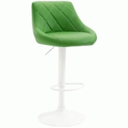 Décoshop26 - Tabouret de bar en synthétique vert pivotant avec repose-pieds métal blanc coutures décoratives TDB10593 - blanc 3000412569604 Décoshop26 - Tabouret de bar en synthétique vert pivotant avec repose-pieds métal blanc coutures décoratives TDB10593 - blanc 3000412569604