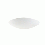 Fabas Luce Plafonnier Moderne Pandora En Métal Et Verre Soufflé, Culot E27 60W, Détecteur De Mouvement Intégré, Diamètre 30 Cm, Blanc, Réf 3222