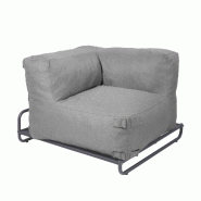 Fauteuil d'angle salon de jardin modulable et structure grise Oviala - gris polyester 115340