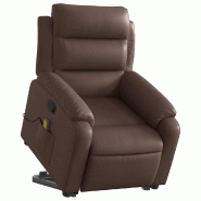 Fauteuil inclinable de massage Marron Similicuir Modèle Velmora - 8721012175396