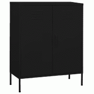 Helloshop26 - Armoire de rangement pratique 80 x 35 x 101 cm avec étagères réglables style moderne en acier noir 02_0046860 - noir acier 3000234466259