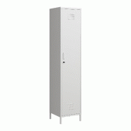 Helloshop26 - Armoire étagère meuble de rangement métallique acier 180 x 38 x 38 cm blanc 03_0008913 - blanc métal 3000224413300