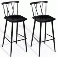 Helloshop26 - Lot de 2 chaises de bar de style moderne en métal 47,5 x 41 x 105 cm pour bistro cuisine café noir charge max 150 kg 20_0005185 - 3000 Helloshop26 - Lot de 2 chaises de bar de style moderne en métal 47,5 x 41 x 105 cm pour bistro cuisine café noir charge max 150 kg 20_0005185 - 3000