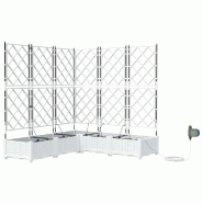 Helloshop26 - Lot de 5 cache-pots modernes pour jardin extérieur 120 x 120 x 126 cm avec système d'irrigation en acier blanc 02_0058618 - blanc acie