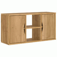 Helloshop26 - Meuble TV ODDA pratique rangement salon 79 x 24 x 40 cm en bois massif pin 02_0058050 - Bois massif 3000240372629